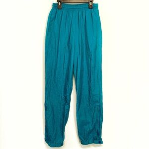 Vintage 90s Columbia Women’s Medium Teal Nylon Sport Pants "Swishies" NWOT